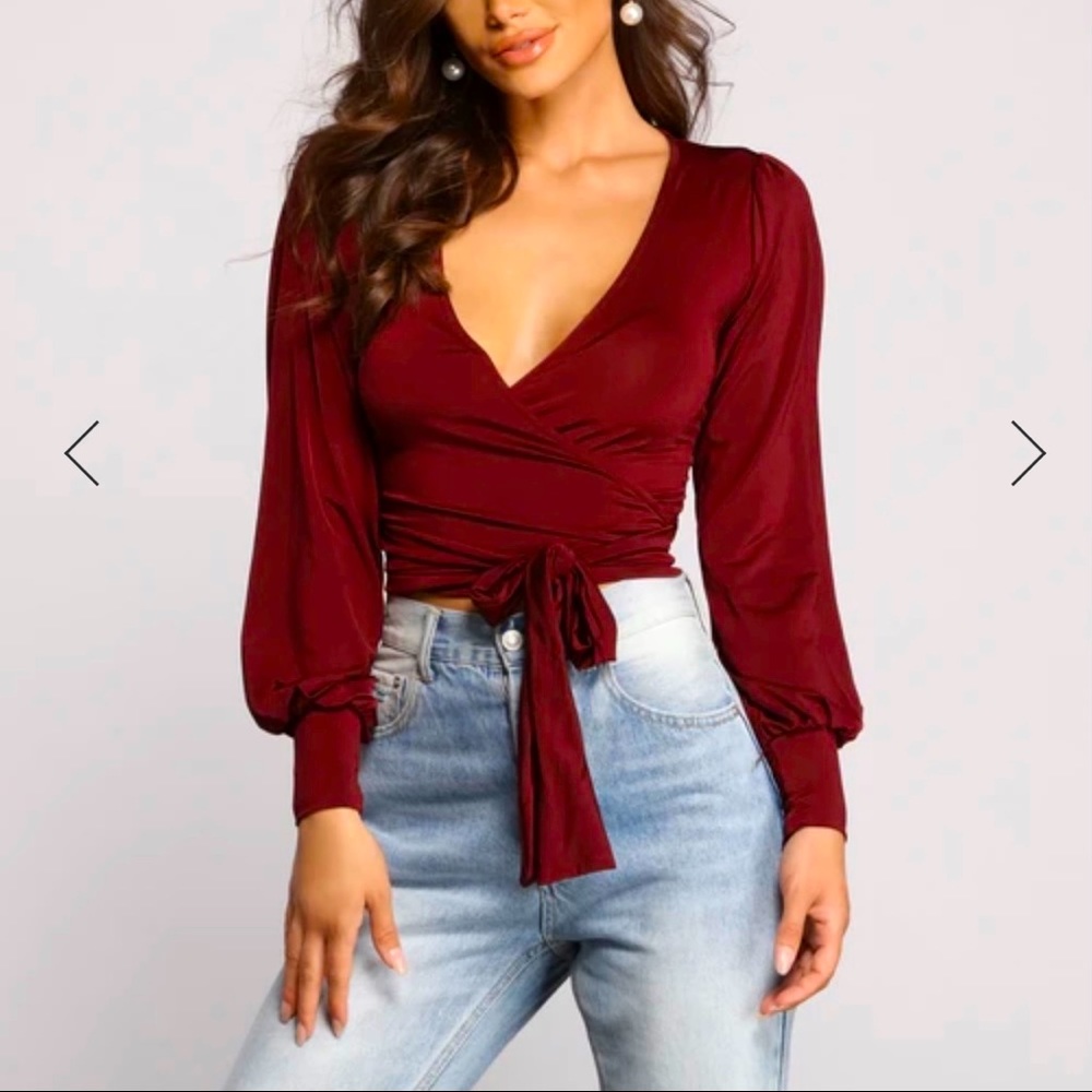 wrap front tie top